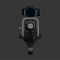 Modern Tactical Sniper Rifle With Long Barrel Scope And Metallic Accents