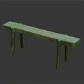 Natural Wooden Bench With Solid Wood Material Simple Design And Four Legs 3d model