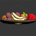 Colorful Fruit Platter With Oranges Grapes Apples Bananas And Pears