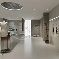Modern Clothing Store Interior Design With Display Area Mannequin And Lighting