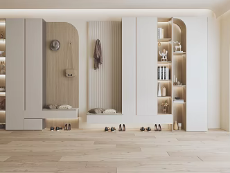 modern shoe cabinet cream shoe cabinet 3d model