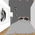 Hotel Guest Room Interior With Wooden Ceiling Bench Tables Chairs And Decorative Wall Art