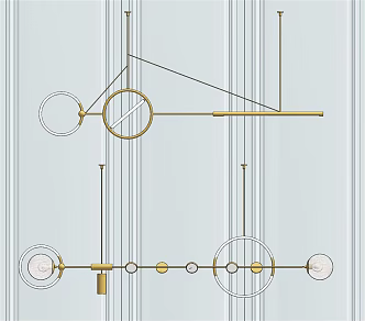 Light Luxury Chandelier Metal Chandelier 3d model