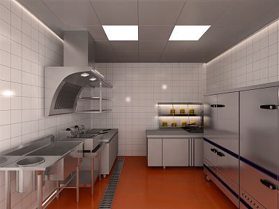 Modern Kitchen Fast Food Restaurant Kitchen 3d model