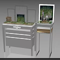 Modern White Display Shelves With Decorative Items And Storage Compartments 3d model
