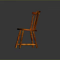 Traditional Wooden Chair With Spindle Back Red Finish And Sturdy Legs