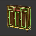 Wooden Entryway Cabinet Sideboard With Three Drawers Three Doors Classic Storage Design