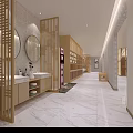Traditional Shower Sauna Space With Wooden Structures Natural Plants And Stone Walls