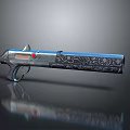 Ornate Revolver With Metallic Finish Shiny Surface And Red Accent Design