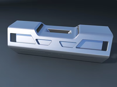 Passenger Plane 3D Model With Silver Metallic Texture Rectangular Groove Design 3d model