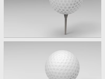 Premium Golf Sports Equipment Featuring White Golf Ball On Tee 3d model