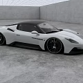 White Convertible Sports Car With Black Roof Sleek Design And Black Wheels