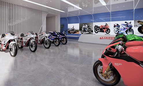 Modern Store Motorcycle Store 3d model