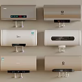 Wall Mounted Cylindrical Electric Water Heaters With Silver White And Gold Finishes