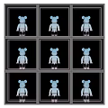 Modern Commercial Display Equipment with Grid Cases and Neon Lighting for Bear Shaped Dolls