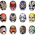 Colorful Chinese Peking Opera Mask Pendants as Wall Decorative Art Ornaments