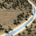 Winding Road Through Rolling Hills With Scattered Vegetation In Natural Landscape
