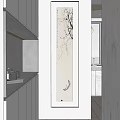 Modern Minimalist Entryway Hallway with White Cabinets Built-in Decorative Art and Wooden Flooring Design