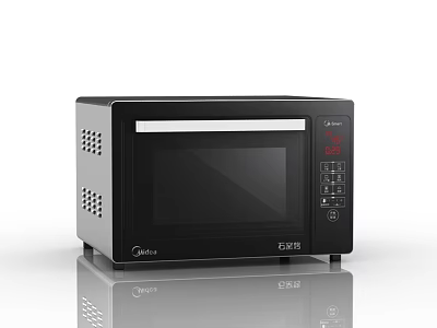 Midea Black Microwave Oven With Digital Control Panel And Modern Design 3d model