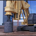 Functional Construction Vehicle Crawler Type Rotary Drilling Rig Working On Concrete Pile At Construction Site