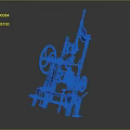 Vintage Mechanical Equipment With Metal Wheels Gears And Levers On Dark Background