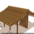 Ancient Traditional Architecture With Thatched Roof Wooden Pillars And Steps