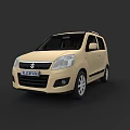 Suzuki Beige Compact Car Front View With Alloy Wheels And Modern Body Design