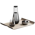 Stylish Wine Bottles And Wine Glasses On Modern Wooden And Black Trays With Elegant Design