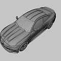 White BMW M Coupe with Black Red Stripes Sporty Design and Black Wheels