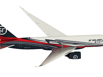 SF Airlines Airplane Model With Red Black White Livery Detailed Aviation Collectible 3d model