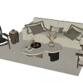 Modern sofa coffee table combination 3d model