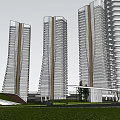 Urban Residential Complex With High Rise Buildings And Landscaped Green Spaces