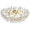 Elegant Crystal Ceiling Light With Gold Frame And Illuminated Decorations 3d model