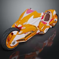 Sleek Orange And White Motorcycle With Futuristic Design And Streamlined Body