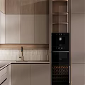 Modern Kitchen Cabinet Design With Drawers Closed Doors And Open Shelves