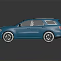 Blue Sporty SUV With White Stripes Sleek Exterior And Alloy Wheels
