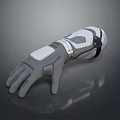 Tactical Combat Weapon Mechanical Glove With Advanced Grey White Tech Structure Design