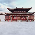 Modern Tang Style Ancient Architecture Chinese Temple Architecture Ancient Tang Architecture Temple Architecture 3d model