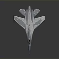 Modern Military Fighter Jet With Gray Camouflage And Yellow Tail Fins Design