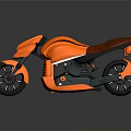 Orange Motorcycle Featuring Modern Futuristic Design Red Seat Green Accents And Streamlined Body