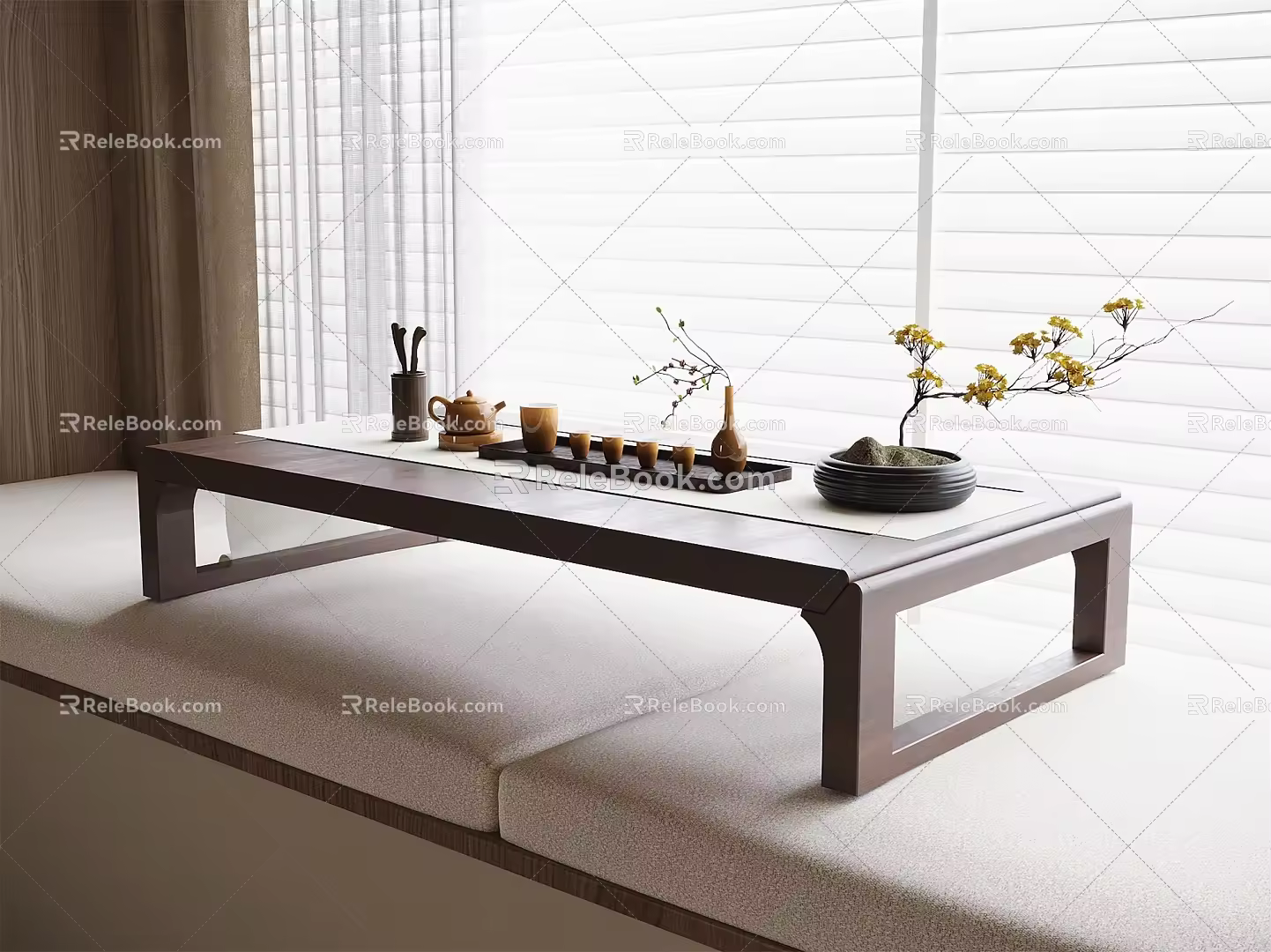 Modern Bay Window Tea Table 3d model