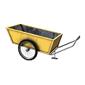 Yellow Single Wheel Wheelbarrow With Metal Frame Solid Tire For Gardening 3d model