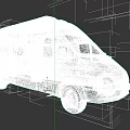 Old Gray Commercial Van With Worn Tires Side Windows And Weathered Exterior