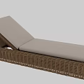 Brown Wicker Lounge Chair with White Cushion for Outdoor Use and Modern Design