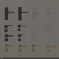 Assorted Door Handles And Locks With Multiple Styles Colors And Designs 3d model
