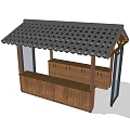 Traditional Wooden Outdoor Chair With Pavilion Structure For Garden Patio