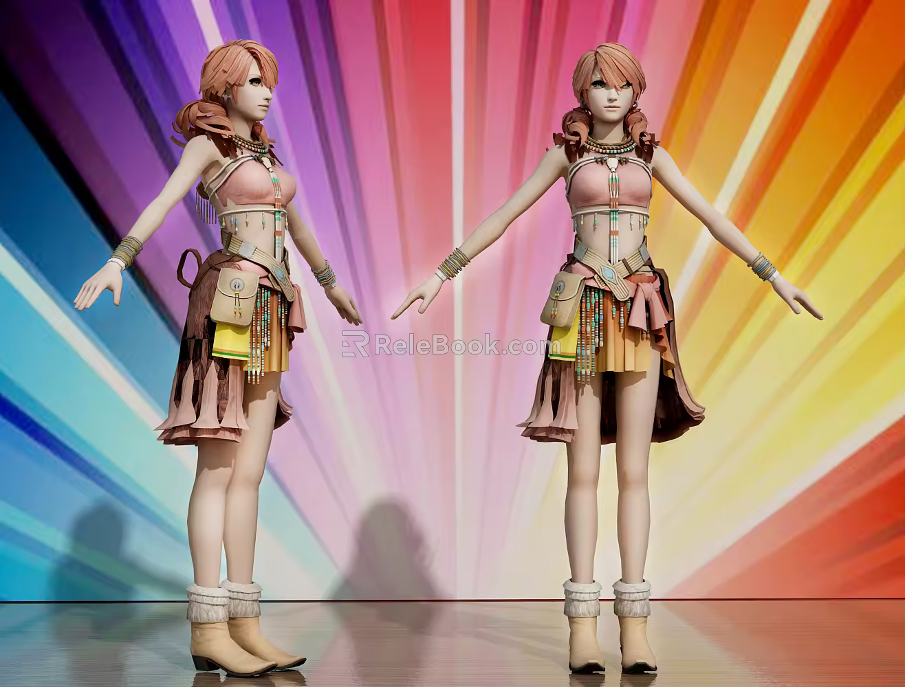 Modern game character girl game character 3d model
