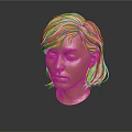 Golden Female Head Sculpture Detailed Artistic Carving With Realistic Features