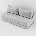 Gray Velvet Two Seater Sofa With Two Cushions And Storage Function