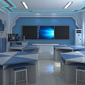 Modern Robot Classroom 3d model